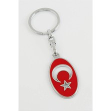 Renklime Ay Yıldız Metal Anahtarlık