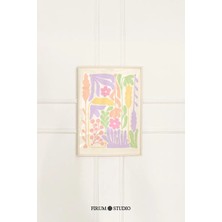 Ninastore Yabani Çiçek Temalı Çocuk Odası Duvar Sanatı - Danimarka Pastel Çiçek Illüstrasyonu/ Yumuşak Pastel