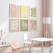 Ninastore Boho Pastel Galeri Seti (6 Parça) / Sanat Baskıları Indir / Çiçek Galeri Seti / Pastel Çocuk Odası D