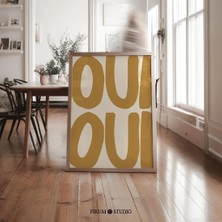 Ninastore Oui Oui Tipografi Baskılı Duvar Sanatı - Açık Sarı Fransızca Alıntı / Boho Eklektik Ev Dekorasyonu |