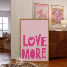 Ninastore Pembe Aşk Duvar Sanatı Baskısı/ Kalp Şeklinde Daha Çok Aşk Posteri/ Retro 70'ler Baskısı/ Trend Duva