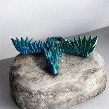 Hareketli Kristal Ejderha Figür – 3D Baskı Eklemli Dragon – Masaüstü Dekor & Koleksiyon