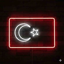 Kamer Neon LED Işıklı Türk Bayrağı