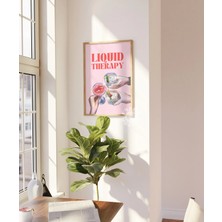 Ninastore Sıvı Terapi Bar Arabası Sanat Baskısı/ Trend Duvar Sanatı/ Pembe Şerefe Baskısı/ Kokteyl Posteri/ Ya