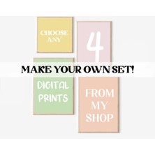 Ninastore Istediğiniz 4 Baskıyı Seçin ve Kendi Setinizi Oluşturun | Özel Galeri Duvarı/ 4'lü Galeri Seti/ Gale