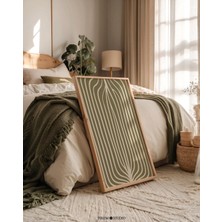 Ninastore Soluk Yeşil Soyut Botanik Indirilebilir Poster/ Eklektik Estetik Için Toprak Tonlarında Minimalist B