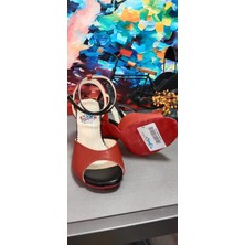 Bitangosu "kırmızı Tutku" Tango Dans ve Salon Ayakkabısı 8,5 cm 13 Pont Kelebek Model