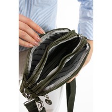 Nemo Group Açık Vizon Unisex Cüzdan, 4 Gözlü, Telefonluk, Crinkle Kumaş, Çapraz Askılı Omuz Çantası, 20X12CM
