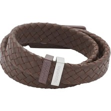 Energetix Kahverengi Örgülü Deri Bileklik