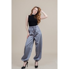 MissVina Lastikli Dar Paça Beli Lastikli Rahat Kesim Likralı Spor Pantolon 30036