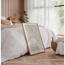 Ninastore Bej ve Siyah Bauhaus Baskılı Duvar Sanatı – Minimalist Geometrik Tasarım/ Nötr Orta Çağ Dekorasyonu