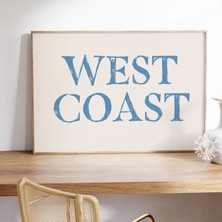 Ninastore Batı Yakası Duvar Sanatı Baskısı/ Kıyı Kovboy Kızı Estetiği/ Trend Mavi Yazılı Poster/ Dijital Baskı