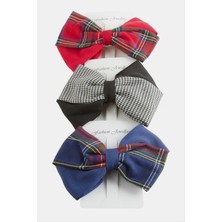 Renklime Ekose Desenli Fiyong Otomatik Toka 12 cm