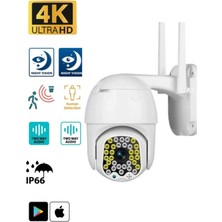 Miaxtreme 360° Wifi Ip Güvenlik Kamera Gece Görüş Sensörlü Hareket Duyarlı 1080P 4K Dış Ortam Ip Kamera Blm-04