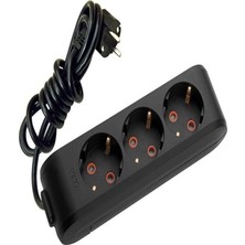 Viko Multi-Led Siyah 3'lü Priz Kablolu 2 m 90133302