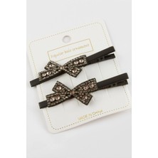 Renklime Fiyong Taşlı Pens Toka 2 Adet