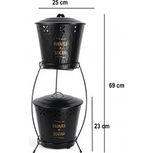 Feyza Design 2 Katlı Metal Patates ve Soğan Saklama Kabı, Pratik ve Şık Tasarım