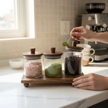 Feyza Design 3'lü Cam Kavanoz Seti, Kapaklı, 330 Ml, Pratik ve Şık Saklama Çözümü