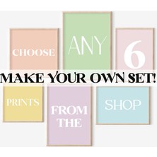 Ninastore Istediğiniz 6 Baskıyı Seçin ve Kendi Setinizi Oluşturun | Özel Galeri Duvarı/ 6'lı Galeri Seti/ Gale