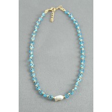 Renklime Inci Nazar Boncuk Kolye