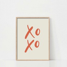 Ninastore Modern Minimalist Xoxo Baskısı Yatak Odası Veya Çocuk Odası Dekorasyonu / Eklektik Boho Duvar Dekoru