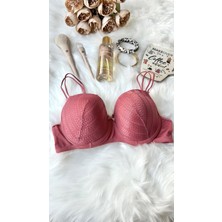 Aysemin Lingerie 5165 Çift Askılı Dantelli Balenli Boş Kap Desteksiz Sütyen