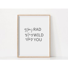 Ninastore "stay Rad Stay Wild Stay You" Ilham Verici Alıntı/ Tipografi Duvar Sanatı/ Yurt Odası Dekorasyonu Du