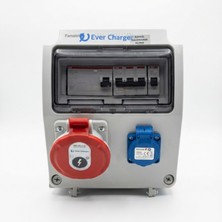 Ever Charger Kombibox Plastik 5X32 Trifaze - A Tipi Kaçak Akım Röleli Sigortalı