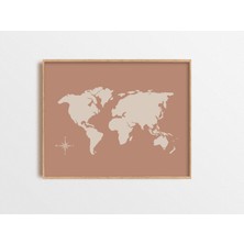 Ninastore Harita Baskısı/ Soyut Duvar Sanatı/ Yazdırılabilir Duvar Sanatı/ Boho Baskılar/ Bej Pembe Baskı/ Min