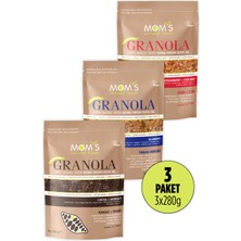 Mom's Natural Foods 3'lü Granola Kakao 280 G / Y.Mer 280 G / Çilek 280