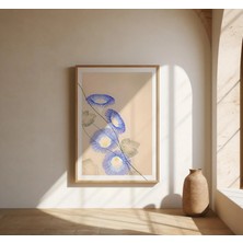 Ninastore Soyut Mavi Çiçek Şekilleri · Modern Botanik Güzel Sanatlar Posteri (Çerçeve Dahil Değildir)