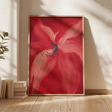 Ninastore Akıcı Yapraklarıyla Yumuşak Kırmızı Tonlardaki Çiçeklerin Yakın Çekim Görüntüsü, Canlı ve Çağdaş Duv