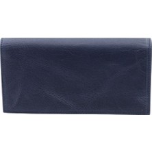 Meskanto Vesna Hakiki Deri Telefon Bölmeli Cüzdan Lacivert