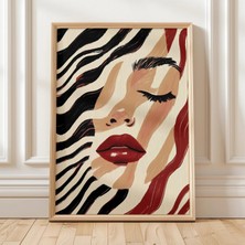Ninastore Soyut Çizgili Kadın Yüzü Sanatı Modern Minimalist Portre Yazdırılabilir Dijital Indirme Çağdaş Duvar