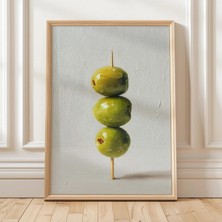 Ninastore Zeytin Duvar Sanatı Mutfak Baskısı Modern Yemek Sanatı Yeşil Zeytin Posteri Minimalist Dekor Çağdaş