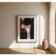 Ninastore Terracotta Siyah Bej Soyut Baskı | Organik Modern Duvar Sanatı | Güzel Sanatlar Posteri