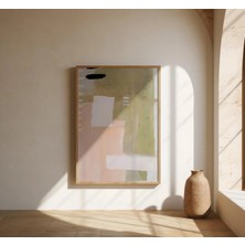 Ninastore Soyut Nötr Duvar Sanatı – Yumuşak Adaçayı ve Pembe Minimalist Güzel Sanat Posteri