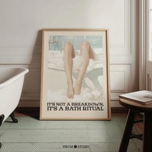 Ninastore Komik Banyo Ritüeli Baskılı Duvar Sanatı/ Retro Banyo Öz Bakım Posteri/ Pastel Ruh Sağlığı Dekorasyo