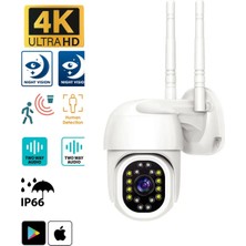 Miaxtreme Dış ve Iç Mekan 360° Gece Görüş Sensörlü Harekete Duyarlı 1080P 4K Ip Güvenlik Kamerası
