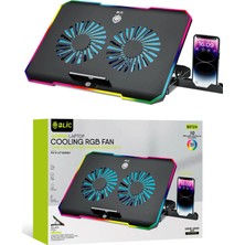 Miaxtreme Siyah Rgb 2 Fanlı 9-17" Inç 1.200RPM Telefon Tutacaklı Notebook Dizüstü Soğutucu Stand