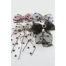 Renklime Kalp Fiyong Taşlı Otomatik Toka 25 cm