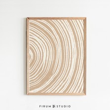 Ninastore Bej Soyut Sanat/ Çizgi Sanatı Posteri/ Hafif Estetik Sanat/ Japandi Baskı/ Sıcak Estetik/ Toprak Ton