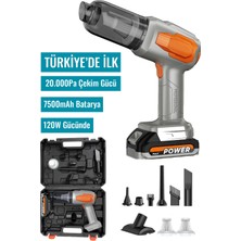 Miaxtreme 120W 20.000PA Güçlü Vakumlu 8in1 Araç Içi Üfleme+Emme Süpürge 7.500MAH Çıkarılabilir Batarya Süpürge