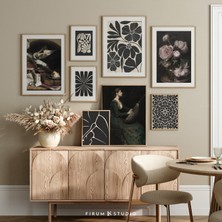 Ninastore Koyu Eklektik Galeri Duvar Seti/ 8 Parçalı Duygusal Indirilebilir Baskı Seti/ Bej ve Siyah Koyu Boho