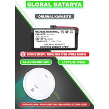 Global Batarya Ecovacs Deebot N79W Uyumlu Akıllı Robot Süpürge Bataryası 14.4V 2600mAh Pil Li-ion (Orijinal Kapasite)