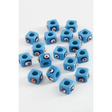 Renklime Cam Nazar Küp Boncuk 1 Adet