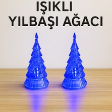 Seymen Bıçakçılık 2’li Renk Değiştiren LED Işıklı Yılbaşı Ağacı Seti – Pilli, Piller Hediye, Dekoratif Noel Süsü