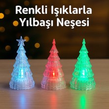 Seymen Bıçakçılık 3’lü Renk Değiştiren LED Işıklı Yılbaşı Ağacı Seti – Pilli, Piller Hediye, Çok Renkli Noel Süsü