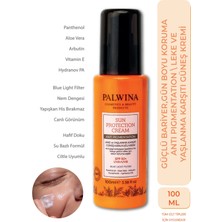 Palwina SPF 50+ Güneş Koruyucu Krem 100 ml Leke Karşıtı Nemlendirici UVA UVB Blue Light Filter