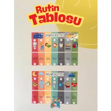 NORTH & PEAK Sabah ve Akşam Rutini Tablosu (Cırt Cırtlı) (Erkek Araba Temalı)